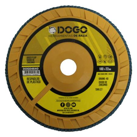 DISCO FLAP OXIDO DE ZIRCONIO Ø180 GR 40 R/PLÁSTICO